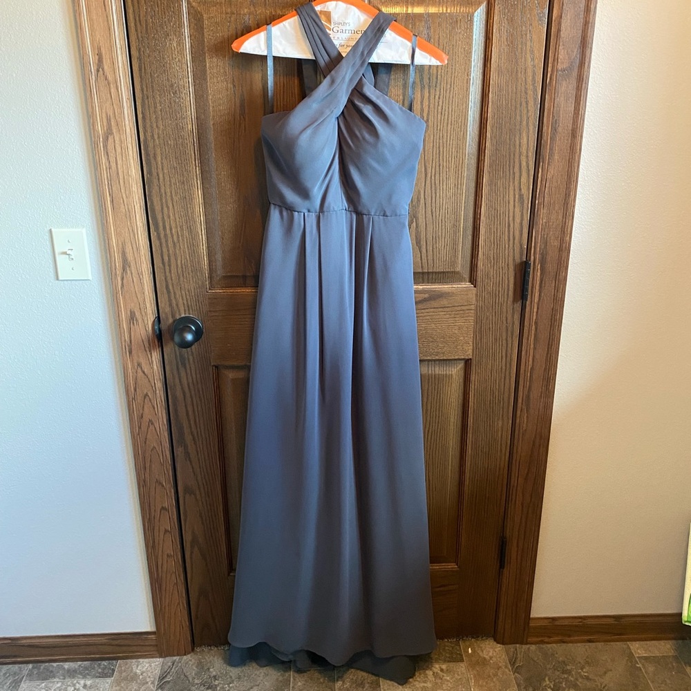 Charcoal grey bridesmaids dress